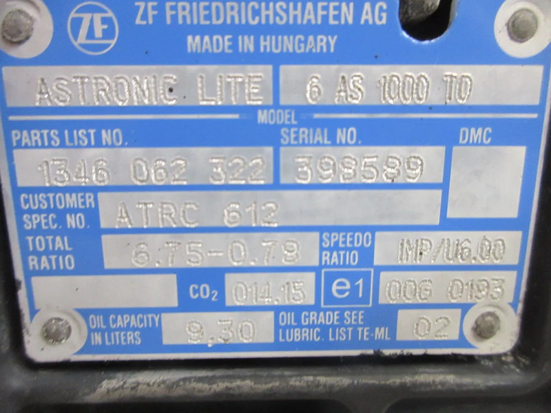 DAF 1721272 // 1719130 6 AS 1000 TO RATIO 6.75-0.79 DAF LF 230 EURO 6 MODEL 2020 - Hộp số cho Xe tải: hình 5 DAF 1721272 // 1719130 6 AS 1000 TO RATIO 6.75-0.79 DAF LF 230 EURO 6 MODEL 2020 - Hộp số cho Xe tải: hình 5