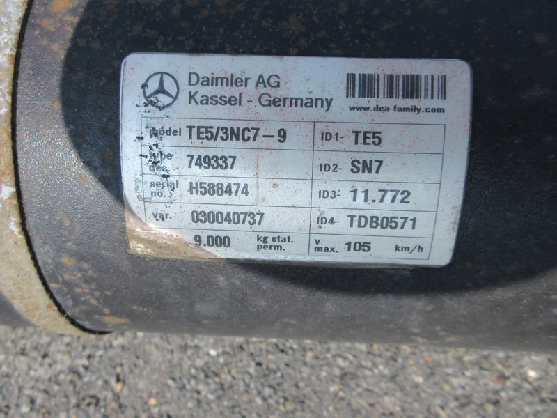 Trục và các bộ phận cho Xe tải Mercedes-Benz TE5/3NC7-9 / 749337 // H588412//030040737 // OPLEGGER AS SCHMITZ: hình 9