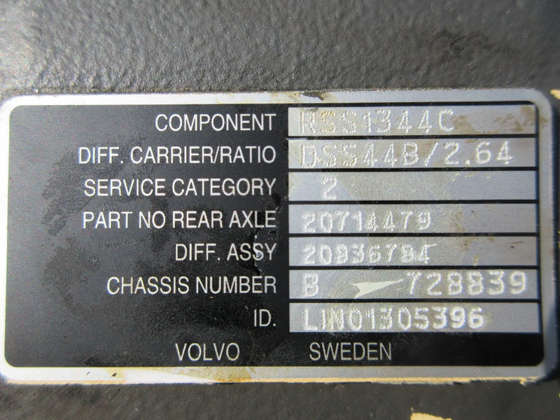 Trục sau cho Xe tải Volvo 20714479/20836784/RSS1344C RATIO 1/264 VOLVO FH EURO 6: hình 12