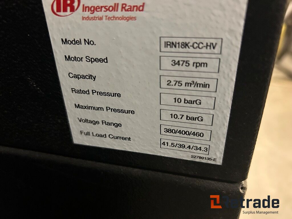 2015 Luft kompressor IR Ingersoll Rand IRN18K-CC-HV og 2012 Luftørker D24 0IN-A - Máy móc công nghiệp: hình 4 2015 Luft kompressor IR Ingersoll Rand IRN18K-CC-HV og 2012 Luftørker D24 0IN-A - Máy móc công nghiệp: hình 4