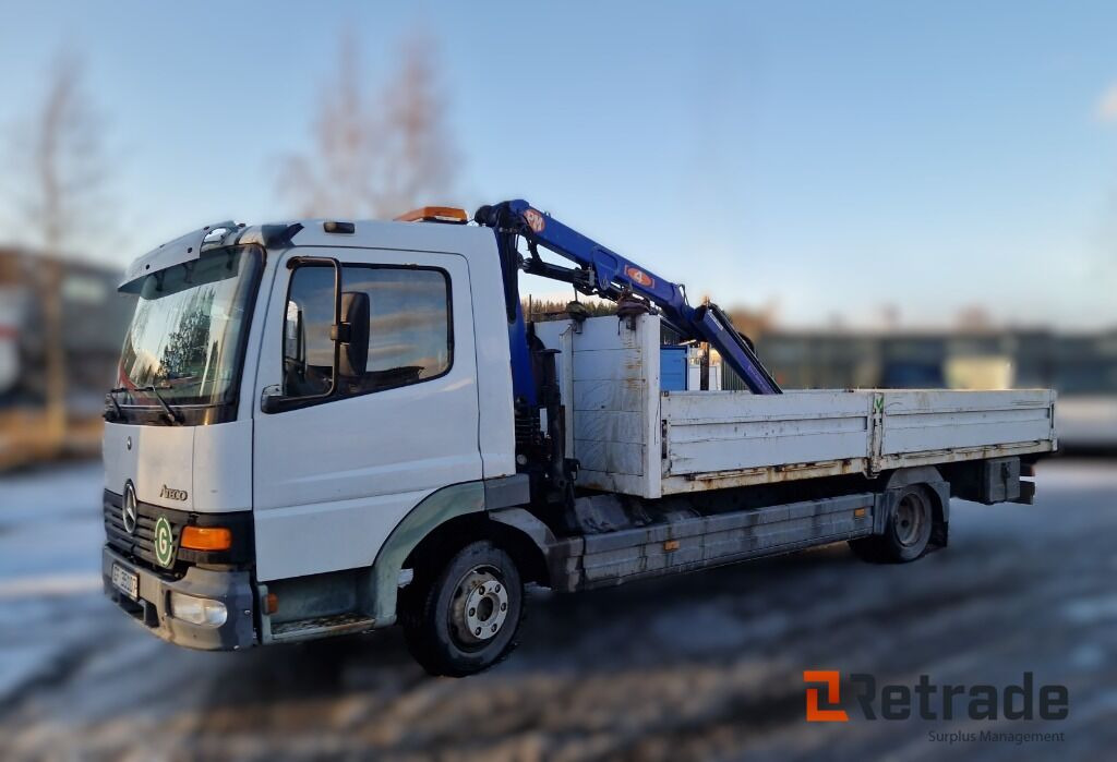 Mercedes-Benz Atego 818L med 6 meter plan og kran - Xe tải thùng lửng/ Phẳng, Xe cẩu tự hành: hình 1 Mercedes-Benz Atego 818L med 6 meter plan og kran - Xe tải thùng lửng/ Phẳng, Xe cẩu tự hành: hình 1
