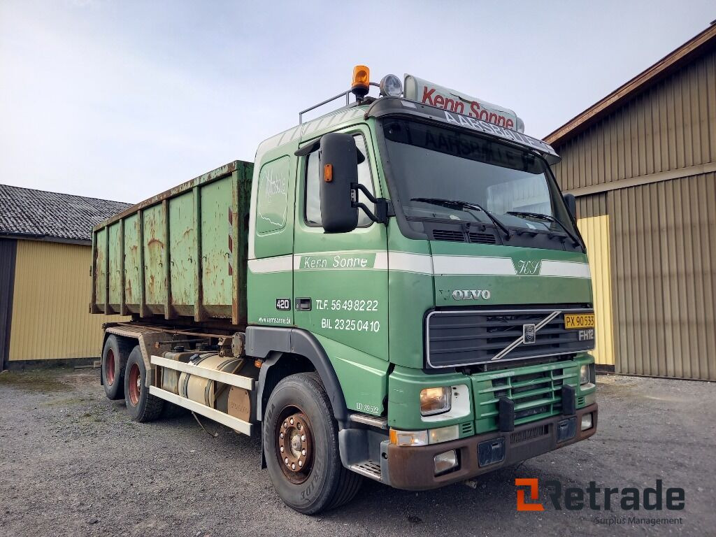 Volvo FH12,420 6x2 med container wire hejs og HMF kran. - Xe ben: hình 2 Volvo FH12,420 6x2 med container wire hejs og HMF kran. - Xe ben: hình 2