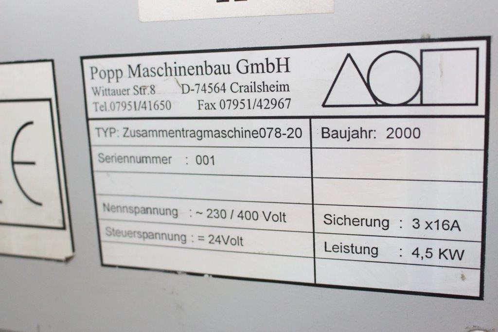 Thiết bị in ấn Popp ZTM 078 Gripper transport collating machine: hình 8