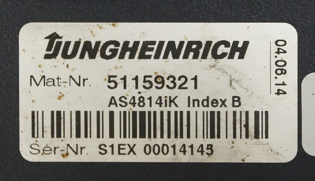 Jungheinrich 51159321 | Rij/hef regeling drive/lifting controller AS4814Ik Index - ECU cho Thiết bị xử lý vật liệu: hình 3 Jungheinrich 51159321 | Rij/hef regeling drive/lifting controller AS4814Ik Index - ECU cho Thiết bị xử lý vật liệu: hình 3