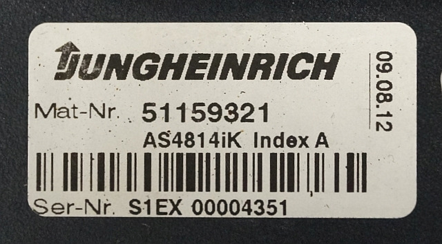 Jungheinrich 51159321 | Rij/hef regeling drive/lifting controller AS4814Ik Index - ECU cho Thiết bị xử lý vật liệu: hình 4 Jungheinrich 51159321 | Rij/hef regeling drive/lifting controller AS4814Ik Index - ECU cho Thiết bị xử lý vật liệu: hình 4