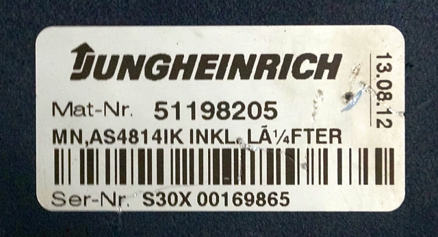 Jungheinrich 51159321 | Rij/hef regeling drive/lifting controller AS4814Ik Index - ECU cho Thiết bị xử lý vật liệu: hình 5 Jungheinrich 51159321 | Rij/hef regeling drive/lifting controller AS4814Ik Index - ECU cho Thiết bị xử lý vật liệu: hình 5