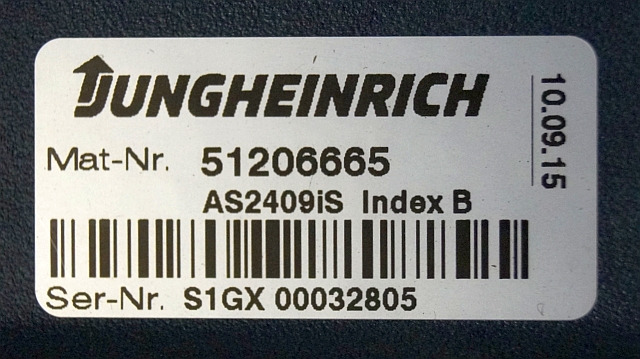Jungheinrich 51206665 | Rij/hef regeling Drive/lift controller AS2409 i S Index - ECU cho Thiết bị xử lý vật liệu: hình 2 Jungheinrich 51206665 | Rij/hef regeling Drive/lift controller AS2409 i S Index - ECU cho Thiết bị xử lý vật liệu: hình 2
