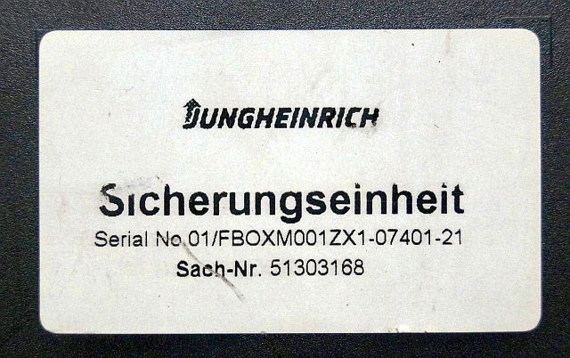 Jungheinrich 51303168 | Zekeringkast Fusebox sn. 01/FBOXM001ZX1-07404-21 - Cầu chì cho Thiết bị xử lý vật liệu: hình 3 Jungheinrich 51303168 | Zekeringkast Fusebox sn. 01/FBOXM001ZX1-07404-21 - Cầu chì cho Thiết bị xử lý vật liệu: hình 3