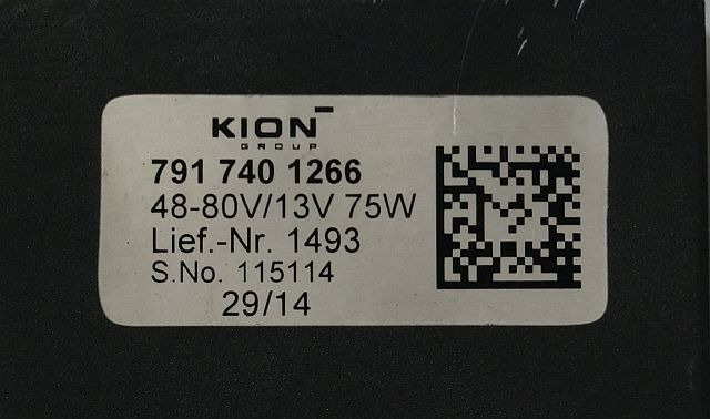 Kion 7917401266 | Omvormer Power converter input 48-80V output 13V75W lief nr 14 Omvormer Power converter input 48-80V output 13V75W lief nr 1493 sn. 115114 - Linh kiện điện cho Thiết bị xử lý vật liệu: hình 2 Kion 7917401266 | Omvormer Power converter input 48-80V output 13V75W lief nr 14 Omvormer Power converter input 48-80V output 13V75W lief nr 1493 sn. 115114 - Linh kiện điện cho Thiết bị xử lý vật liệu: hình 2