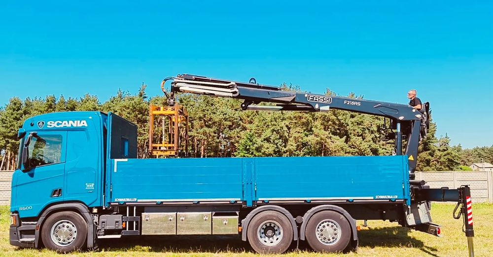Scania R 500 6x2 z żurawiem Fassi F 215 AS – 2019 – Euro 6 –Retarder -Oś skrętna - Gotowa do pracy! - Xe cẩu tự hành, Xe tải thùng lửng/ Phẳng: hình 4 Scania R 500 6x2 z żurawiem Fassi F 215 AS – 2019 – Euro 6 –Retarder -Oś skrętna - Gotowa do pracy! - Xe cẩu tự hành, Xe tải thùng lửng/ Phẳng: hình 4