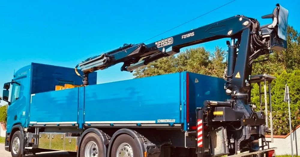 Scania R 500 6x2 z żurawiem Fassi F 215 AS – 2019 – Euro 6 –Retarder -Oś skrętna - Gotowa do pracy! - Xe cẩu tự hành, Xe tải thùng lửng/ Phẳng: hình 2 Scania R 500 6x2 z żurawiem Fassi F 215 AS – 2019 – Euro 6 –Retarder -Oś skrętna - Gotowa do pracy! - Xe cẩu tự hành, Xe tải thùng lửng/ Phẳng: hình 2