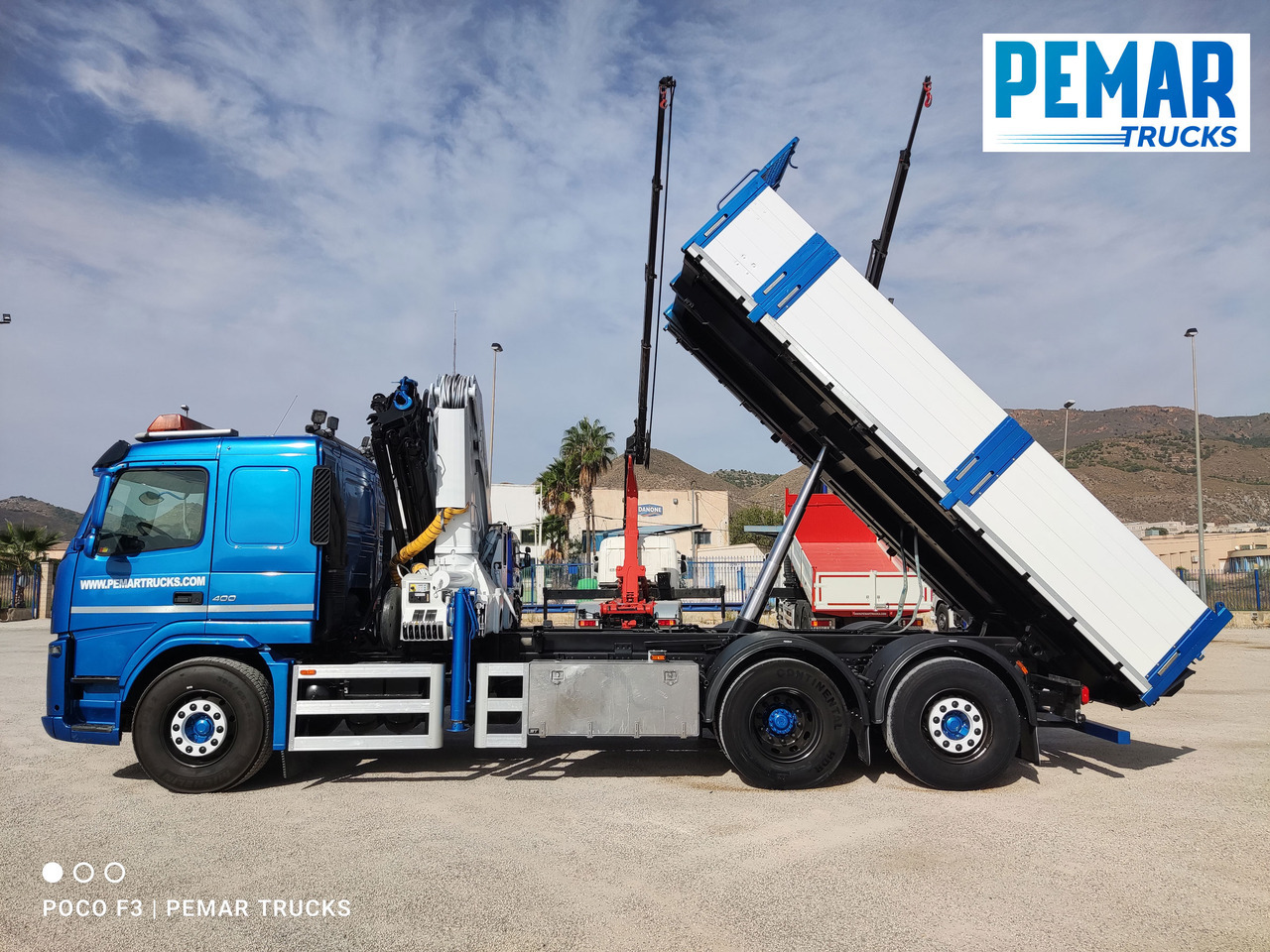 Xe ben, Xe cẩu tự hành VOLVO FM 400 6X2 GRUA PALFINGER PK 23002 BASCULANTE: hình 14