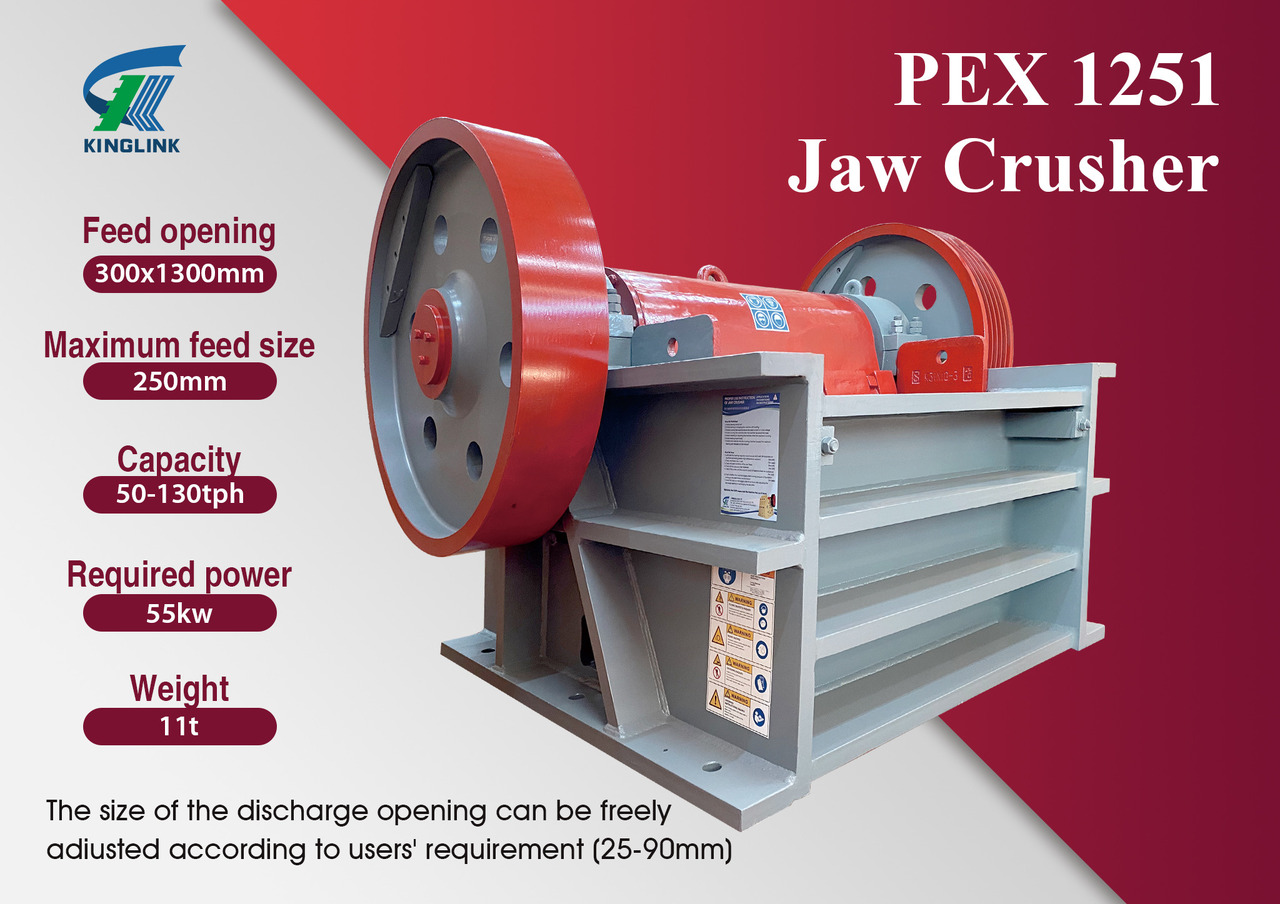 Kinglink PEX1251 Pebble Jaw Crusher | Fine Material Crusher - Máy nghiền hàm: hình 1 Kinglink PEX1251 Pebble Jaw Crusher | Fine Material Crusher - Máy nghiền hàm: hình 1