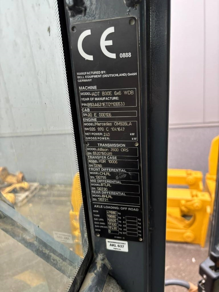 Bell B 30 E (New tyres / Under Preparation) - Xe ben đổ có khớp nối: hình 2 Bell B 30 E (New tyres / Under Preparation) - Xe ben đổ có khớp nối: hình 2