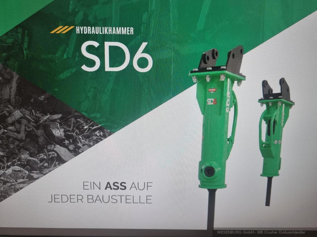 Montabert Hydraulikhammer SD6 Trägerklasse: 0,7 - 1,2 t - Búa thủy lực cho Máy móc xây dựng: hình 1 Montabert Hydraulikhammer SD6 Trägerklasse: 0,7 - 1,2 t - Búa thủy lực cho Máy móc xây dựng: hình 1