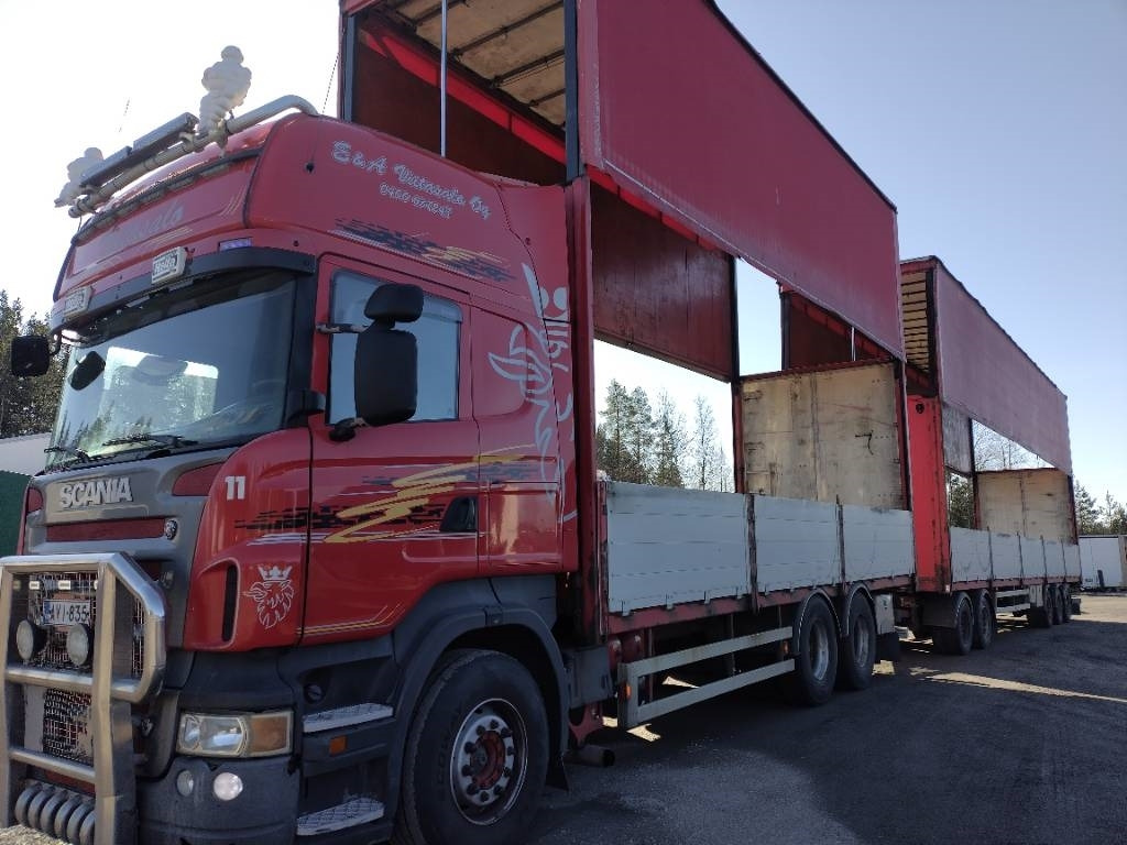Scania Nousukapelli+Jyki kärry 3m sisäkork.liukukatot - Xe tải thùng mui bạt: hình 1 Scania Nousukapelli+Jyki kärry 3m sisäkork.liukukatot - Xe tải thùng mui bạt: hình 1