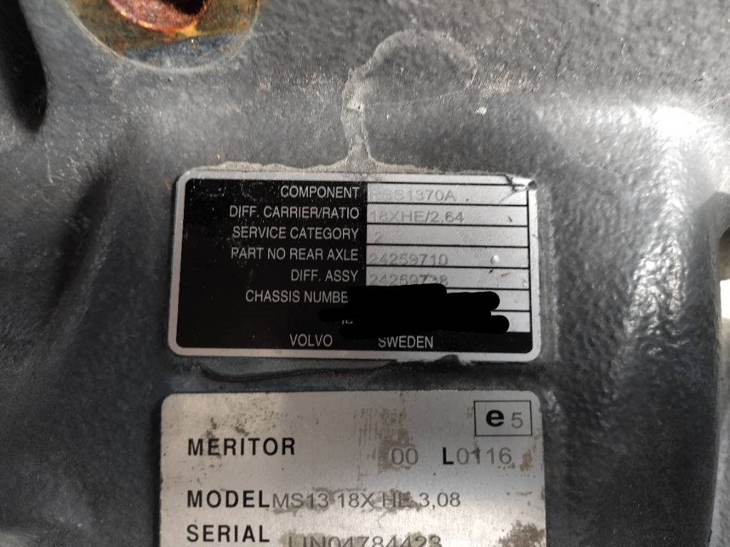 Volvo RSS1370 2,64 - Trục và các bộ phận cho Xe tải: hình 3 Volvo RSS1370 2,64 - Trục và các bộ phận cho Xe tải: hình 3