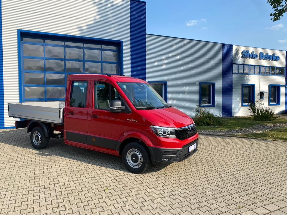 MAN TGE 3.140 Doka Pritsche Next Level *TEMPO*KLIMA*CAM*AHK*APP*PDC*INKL.19% MWST*SOFORT!* - Xe tải nhỏ phẳng, Xe tải van: hình 1 MAN TGE 3.140 Doka Pritsche Next Level *TEMPO*KLIMA*CAM*AHK*APP*PDC*INKL.19% MWST*SOFORT!* - Xe tải nhỏ phẳng, Xe tải van: hình 1