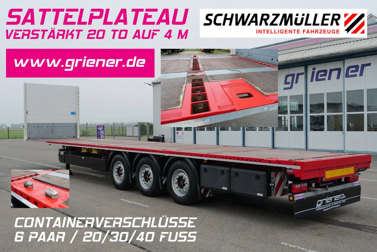 Schwarzmüller RH 80 / CONTAINER 1 x 40/2x20/1x 30 RUNGENTASCH - Sơ mi rơ moóc thùng lửng/ Phẳng: hình 1 Schwarzmüller RH 80 / CONTAINER 1 x 40/2x20/1x 30 RUNGENTASCH - Sơ mi rơ moóc thùng lửng/ Phẳng: hình 1