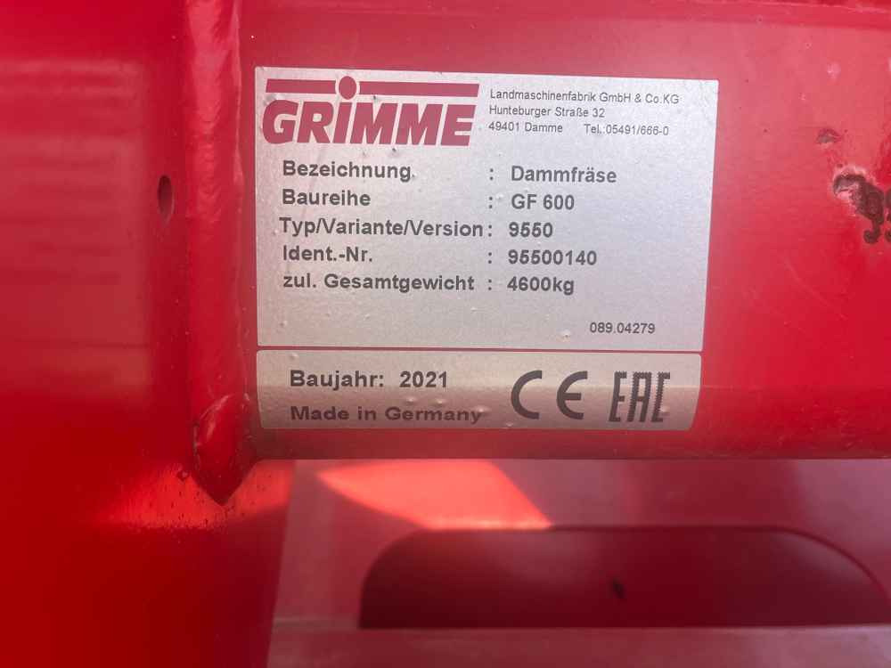 Grimme GF 600 - Máy gặt: hình 3 Grimme GF 600 - Máy gặt: hình 3