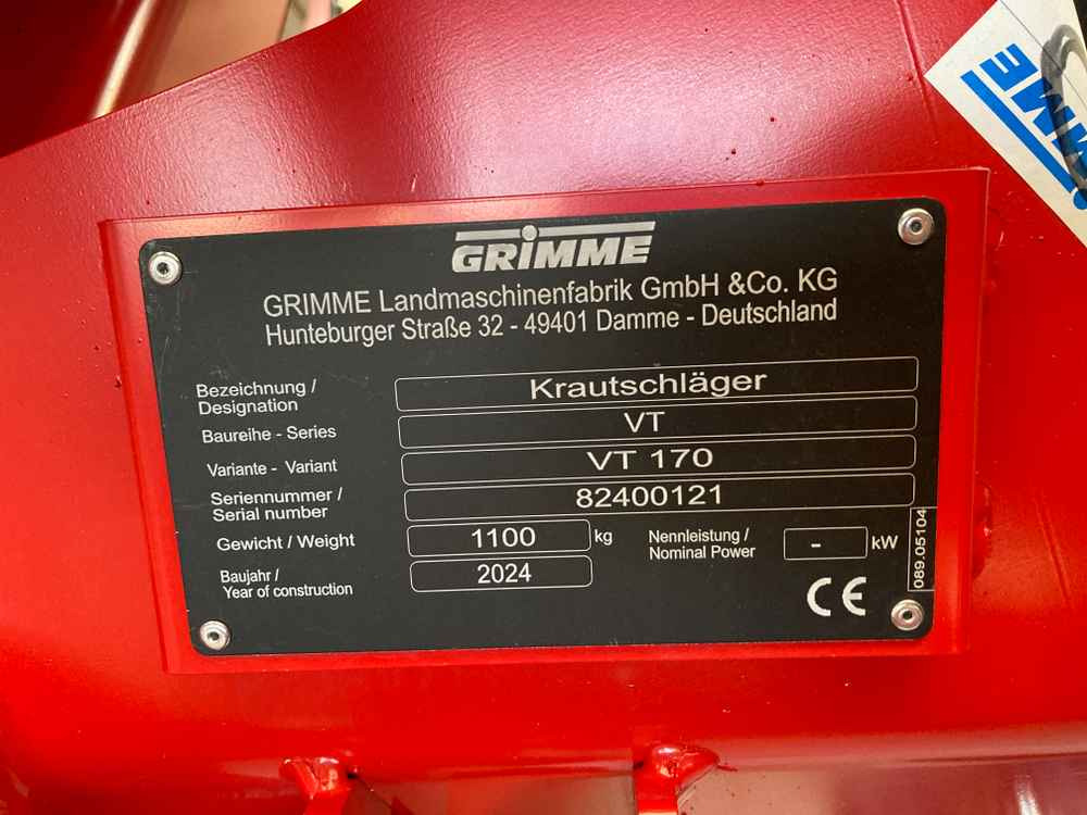 Grimme VT 170 - Máy cắt lá khoai tây: hình 2 Grimme VT 170 - Máy cắt lá khoai tây: hình 2