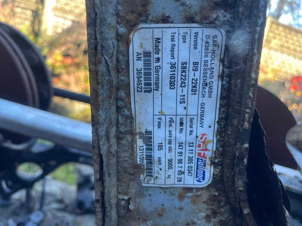 Oś do SAF półprzyczepy. Używana - Máy móc khác: hình 3 Oś do SAF półprzyczepy. Używana - Máy móc khác: hình 3