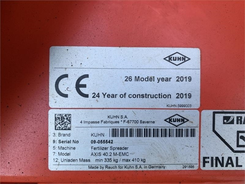 Máy rải phân bón Kuhn Kuhn Axis 40.2 M-EMC Fert Spreader: hình 14