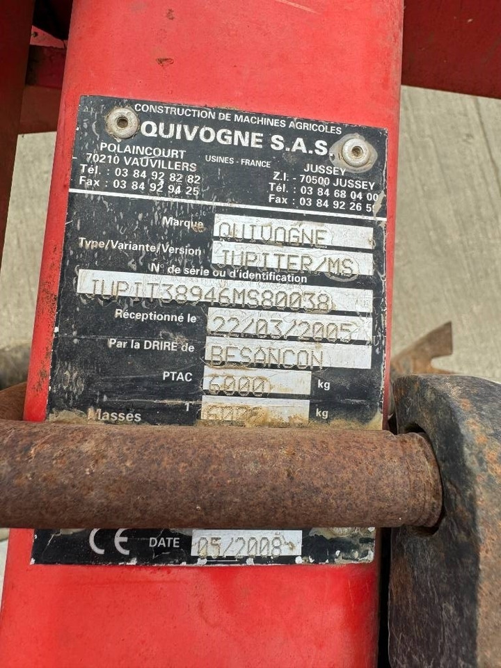 Quivogne Jupiter 6M Cultivator - Máy trồng trọt: hình 4 Quivogne Jupiter 6M Cultivator - Máy trồng trọt: hình 4