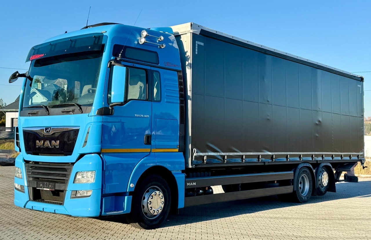 MAN TGX 26.420 / FIRANKA / WINDA / 23 EUROPALETY / 6x2 / AUTOMAT / EURO 6 / OŚ PODNOSZONA / DUŻA KABINA / 2019 ROK - Xe tải thùng mui bạt: hình 2 MAN TGX 26.420 / FIRANKA / WINDA / 23 EUROPALETY / 6x2 / AUTOMAT / EURO 6 / OŚ PODNOSZONA / DUŻA KABINA / 2019 ROK - Xe tải thùng mui bạt: hình 2