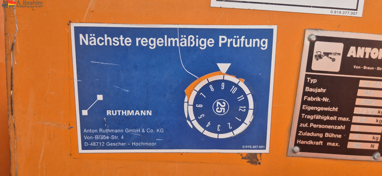 Nền bục trên không gắn trên xe tải Mercedes-Benz 410D Ruthmann KL 90 Topzustand UVV gültig: hình 6 Nền bục trên không gắn trên xe tải Mercedes-Benz 410D Ruthmann KL 90 Topzustand UVV gültig: hình 6