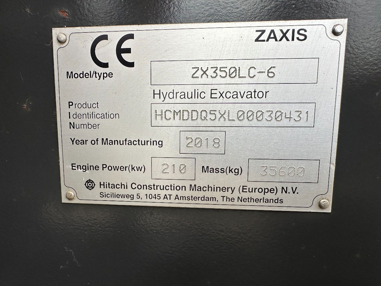 Máy xúc bánh xích Hitachi ZX350LC-6: hình 15