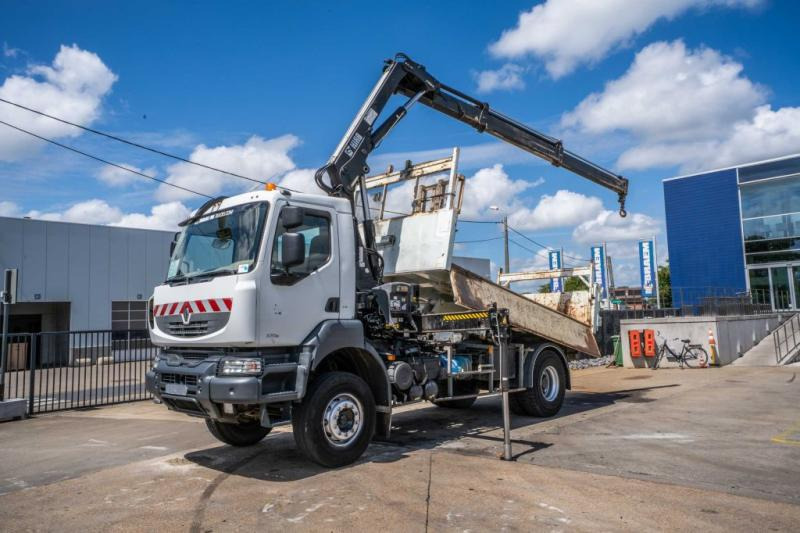 Renault KERAX 370 DXI + TRI BENNE+HIAB 16t/m + 2 EXT - Xe ben, Xe cẩu tự hành: hình 1 Renault KERAX 370 DXI + TRI BENNE+HIAB 16t/m + 2 EXT - Xe ben, Xe cẩu tự hành: hình 1