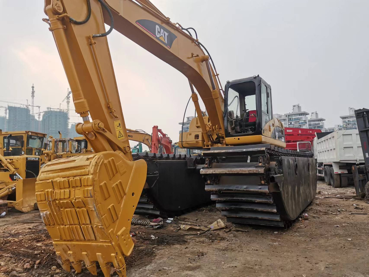 Máy cạp lưỡng cư CATERPILLAR 320C Used cat 320 Swamp Buggy Amphibious Excavator: hình 1