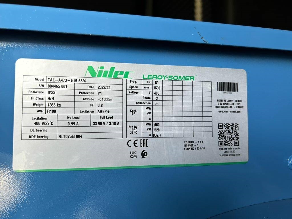 Bộ phát điện mới Baudouin 6M33G660/5 - 650 kVA Generator - DPX-19879: hình 12