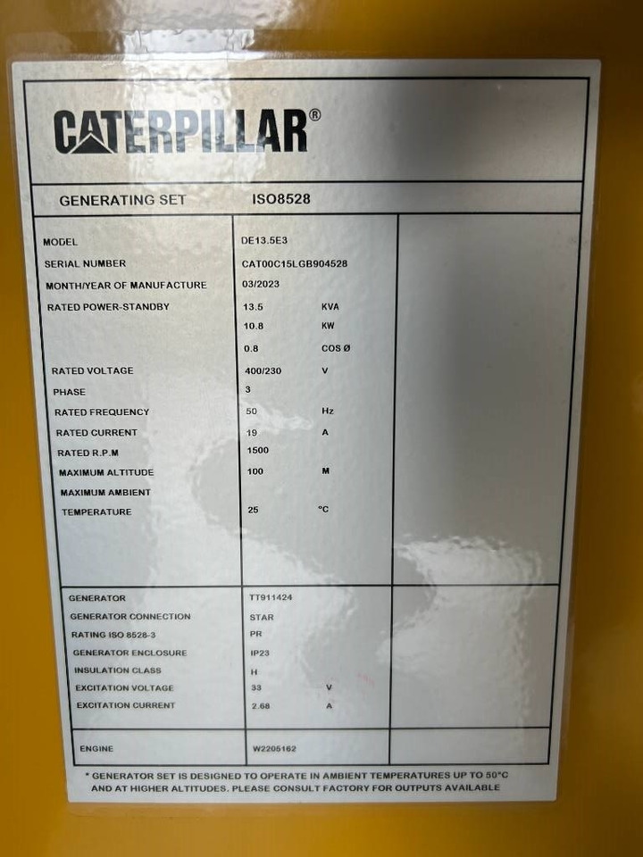 CAT DE13.5E3 - 13.5 kVA Generator - DPX-18001 - Bộ phát điện: hình 5 CAT DE13.5E3 - 13.5 kVA Generator - DPX-18001 - Bộ phát điện: hình 5