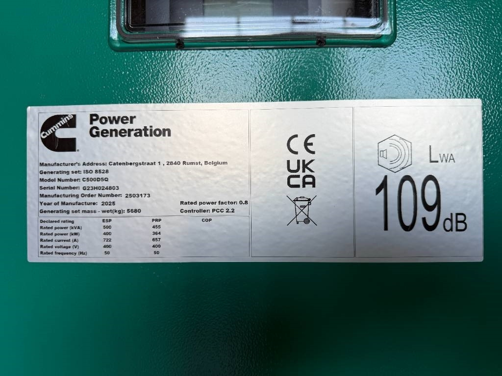 Bộ phát điện mới Cummins C500D5Q - 500 kVA Generator - DPX-18520: hình 6