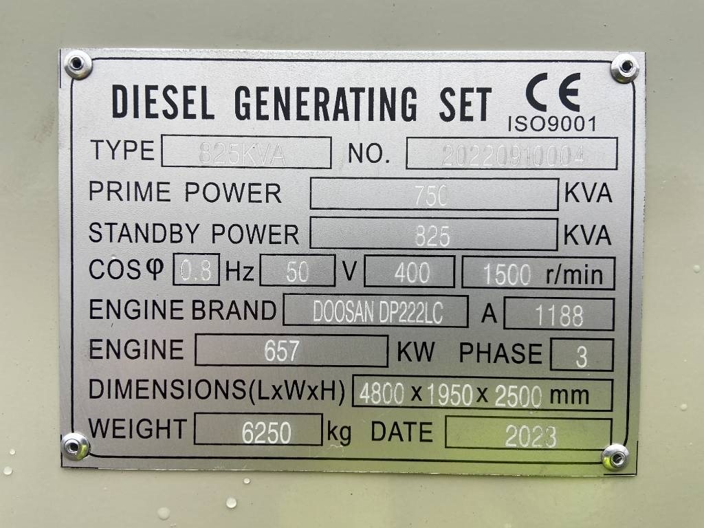 Doosan DP222LC - 825 kVA Generator - DPX-19858 - Bộ phát điện: hình 4 Doosan DP222LC - 825 kVA Generator - DPX-19858 - Bộ phát điện: hình 4