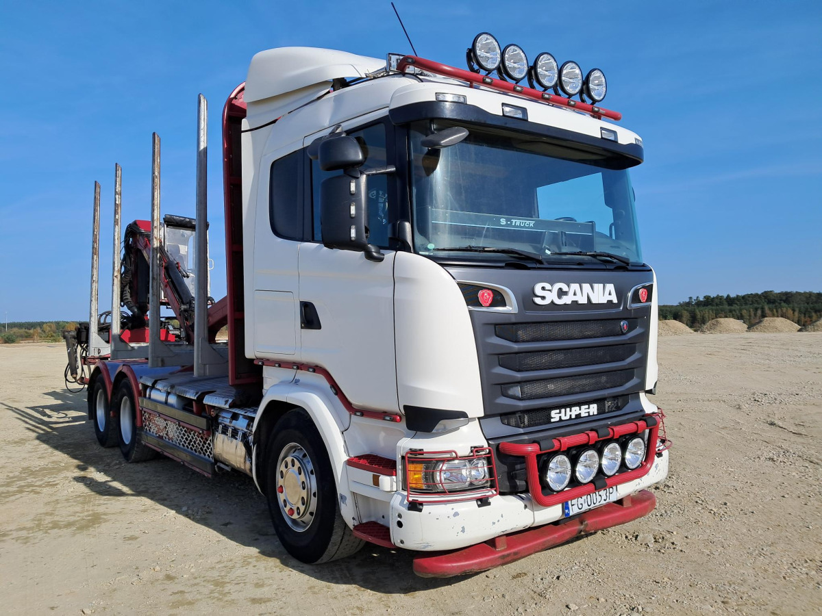 Xe chở gỗ, Xe cẩu tự hành MHS MHS SCANIA-N331 D11 SOLÓWKA DO PRZEWOZU DRZEWA Z HDS: hình 1