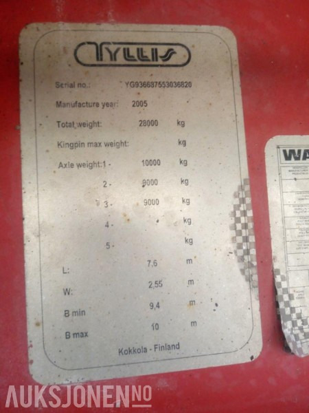 2005 Tyllis - Rơ moóc hộp kín: hình 2 2005 Tyllis - Rơ moóc hộp kín: hình 2