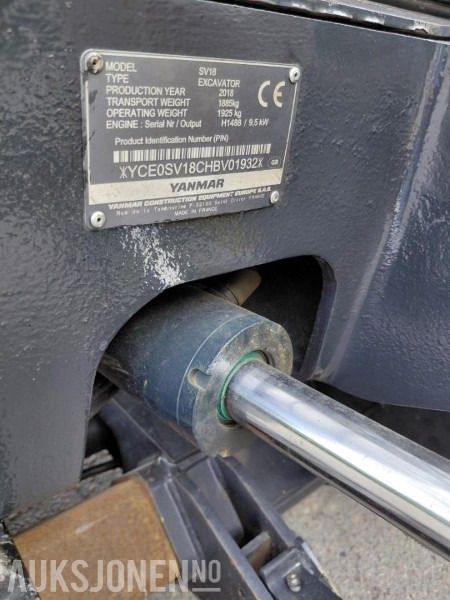 Máy xúc mini 2019 Yanmar SV 18 MINIGRAVER 1900 timer - MVA-FRI: hình 14