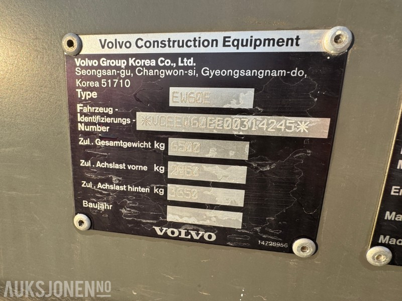 Máy xúc 2020 Volvo EW60E HJULGRAVER MED TOLTROTATOR OG 2 SKUFFER: hình 19