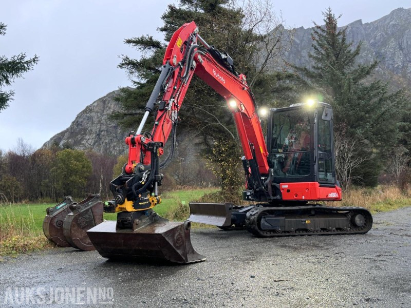 2022 Kubota KX060-5 - 5 tonns gravemaskin med gummibelter - Tiltrotator - Sentralsmøring - Bunkringspumpe og 3 skuffer - Máy xúc: hình 1 2022 Kubota KX060-5 - 5 tonns gravemaskin med gummibelter - Tiltrotator - Sentralsmøring - Bunkringspumpe og 3 skuffer - Máy xúc: hình 1