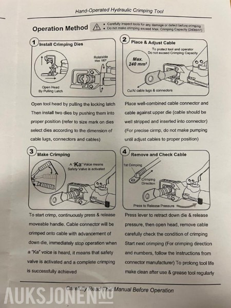 Hydraulisk Presstang for C-Press og kabelsko- Ny/Ubrukt - Đính kèm cho Máy móc xây dựng: hình 4 Hydraulisk Presstang for C-Press og kabelsko- Ny/Ubrukt - Đính kèm cho Máy móc xây dựng: hình 4