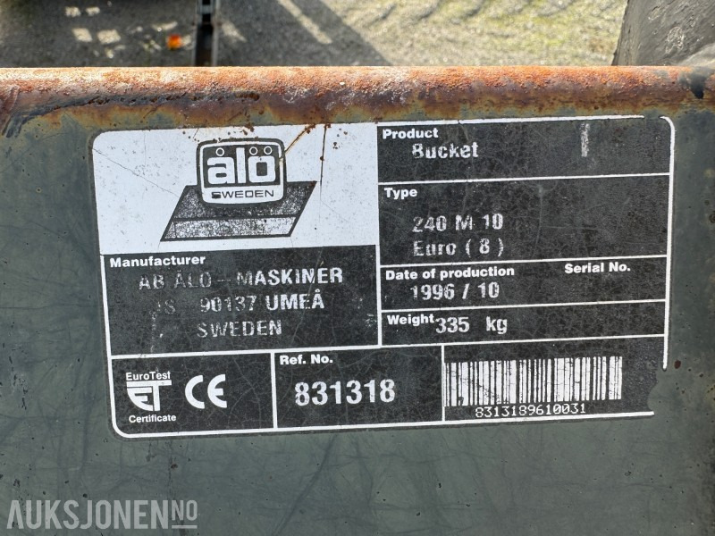 1996 Ålø 240 M 10 Skuffe for traktor - Máy móc nông nghiệp: hình 5 1996 Ålø 240 M 10 Skuffe for traktor - Máy móc nông nghiệp: hình 5