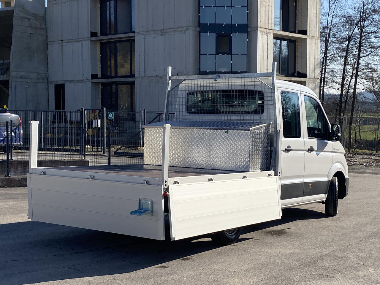 Xe tải nhỏ phẳng MAN TGE 3.180 DOKA 1+6 3640MM | OFFENE PRITSCHE + ALU KOFFER AUF DER PRITSCHE: hình 15