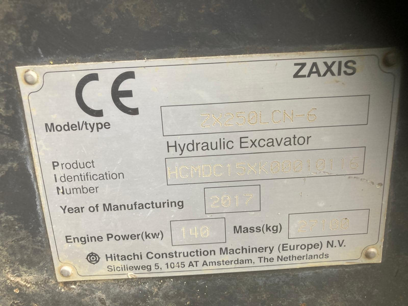 Hitachi ZX250LCN-6 - Máy xúc bánh xích: hình 2 Hitachi ZX250LCN-6 - Máy xúc bánh xích: hình 2