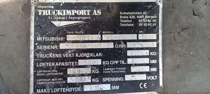Xe nâng diesel Mitsubishi FD50: hình 11 Xe nâng diesel Mitsubishi FD50: hình 11