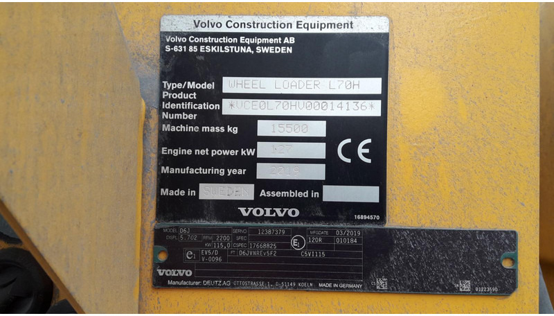 Volvo L70H *coming soon* - Máy xúc lật bánh lốp: hình 5 Volvo L70H *coming soon* - Máy xúc lật bánh lốp: hình 5