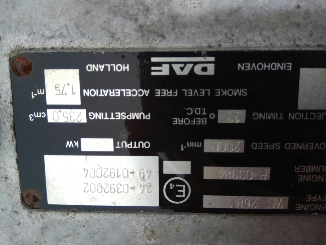 DAF ATI WS268 DAF ATI DAF 85 95 - Động cơ cho Xe tải: hình 3 DAF ATI WS268 DAF ATI DAF 85 95 - Động cơ cho Xe tải: hình 3