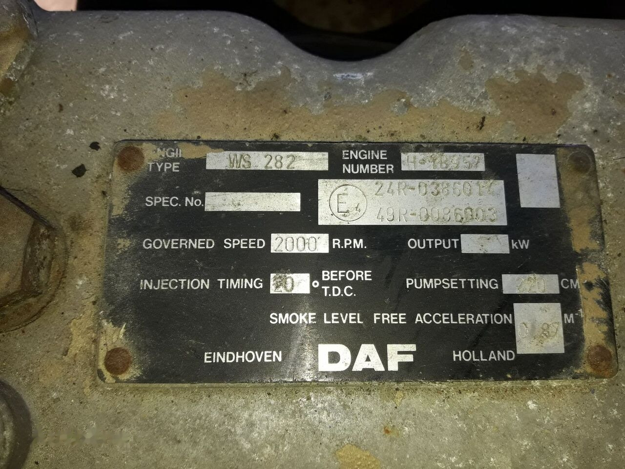 DAF WS282 ATI DAF 95 - Động cơ cho Xe tải: hình 4 DAF WS282 ATI DAF 95 - Động cơ cho Xe tải: hình 4